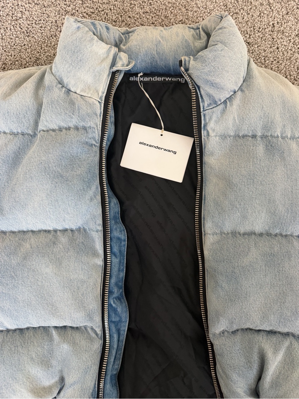 Alexander Wang Denim Puffer Jacket NWT - Picture 3 of 3
